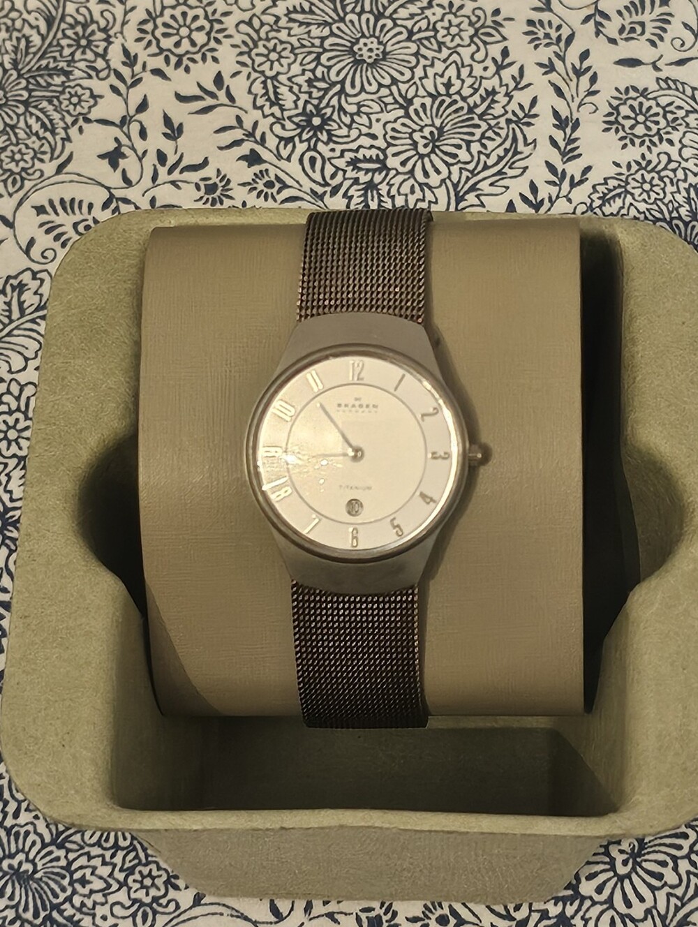 Skagen Quartz Ultra Slim Titanium Women's Mesh Band Analog Wristwatch